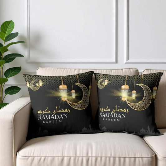 Ramadan Kareem Cushion Cover (Black) Pack of 2