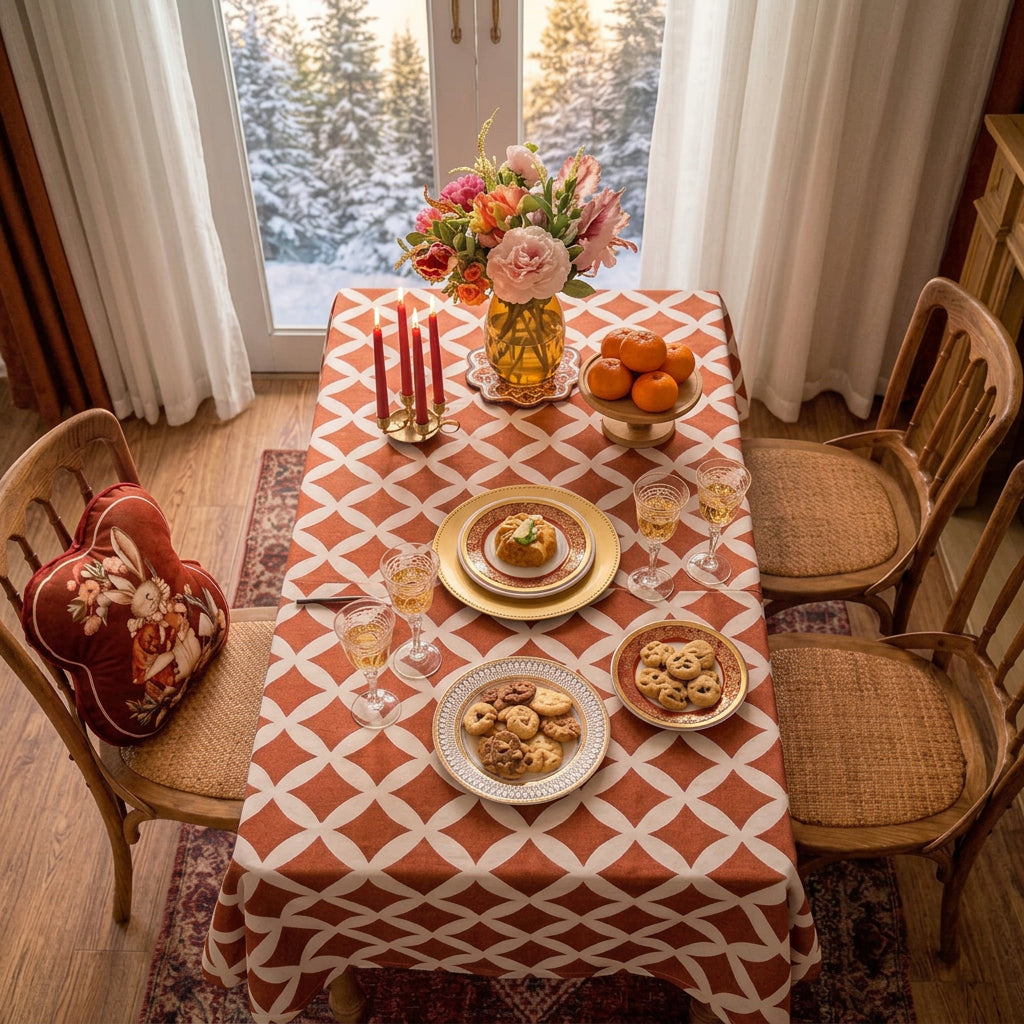 Floral Lattice Table Cover