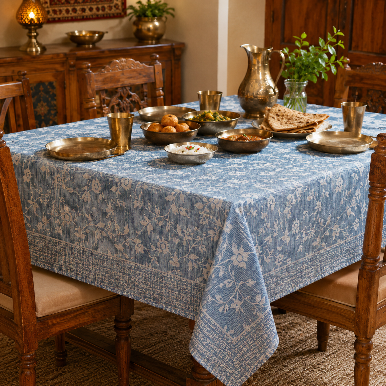 Vintage Sky Floral Table Cover
