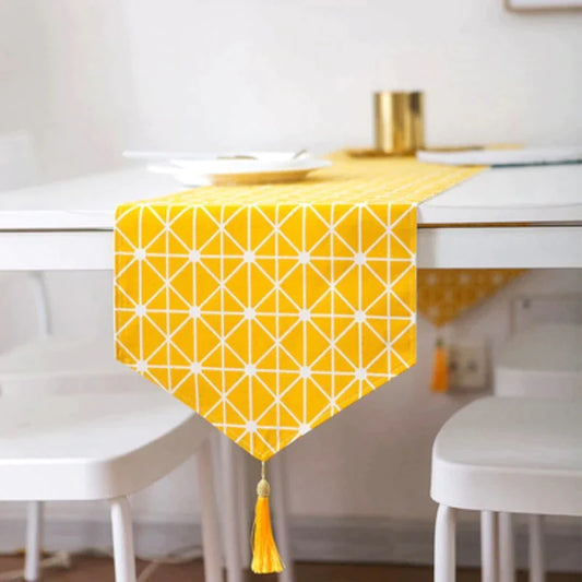 Yellow Geometric Table Runner