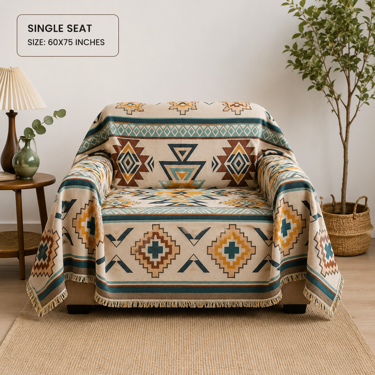Aztec Beige Sofa Cover