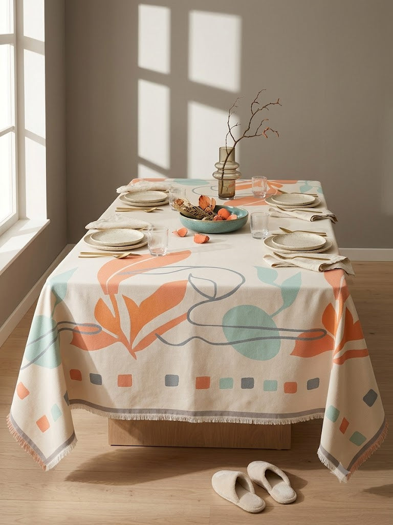 Terracotta Botanical Table Cover