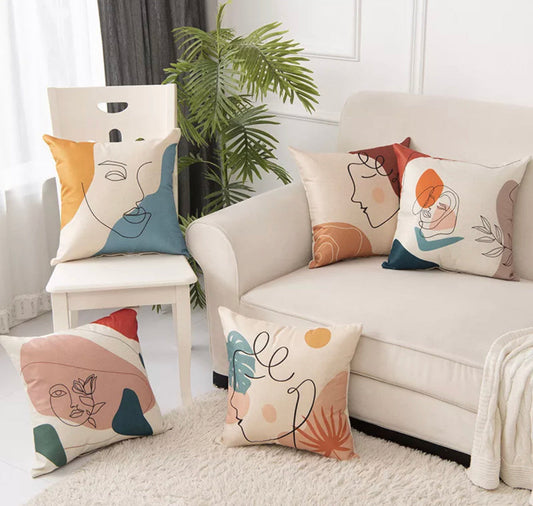 Abstract Face Cushion Covers