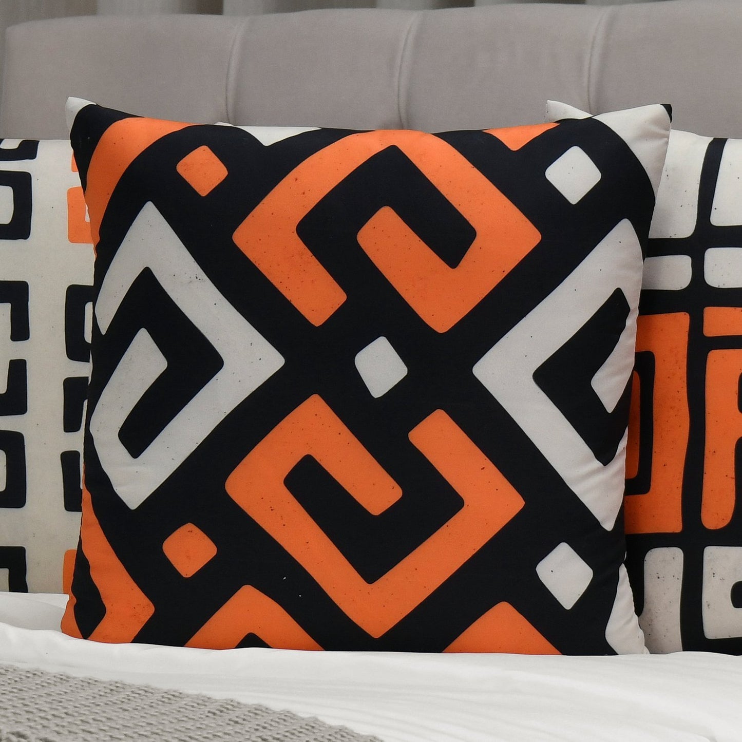 Orange Geometric Covers Pack of 4