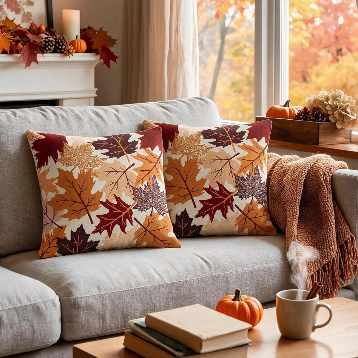 Fall Leaves Cushion Cover Pack of 2