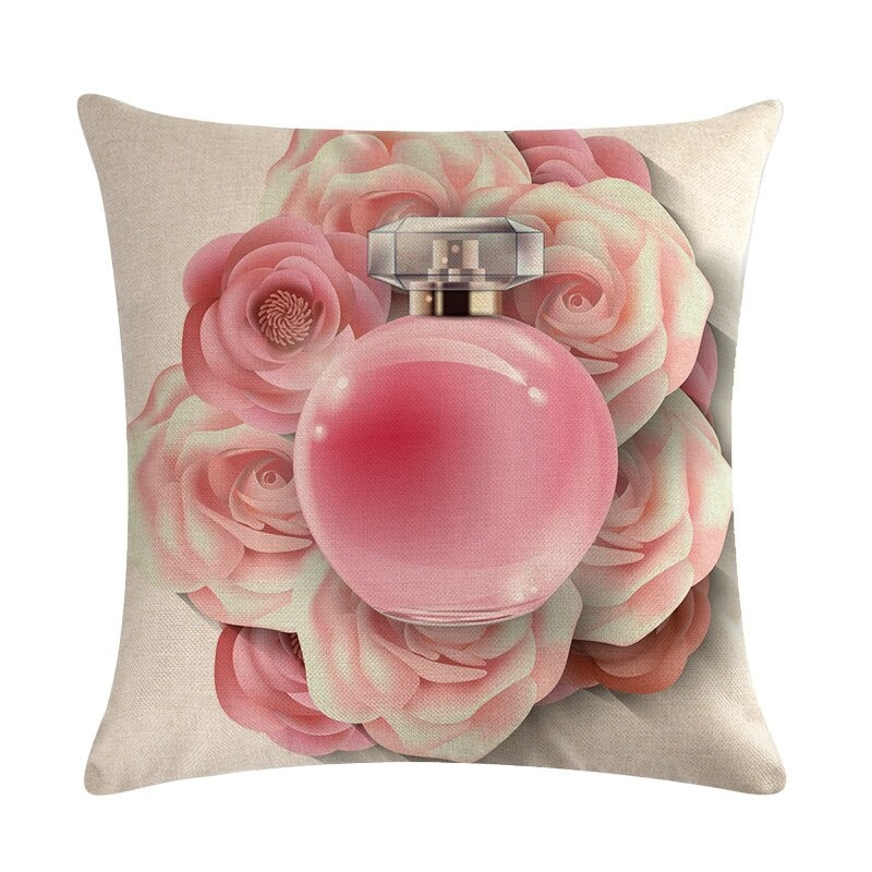 Flower Lipstick Bottle Makeup Cushion Covers