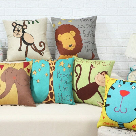 Cute Animals Cushion Covers (Pack of 6)