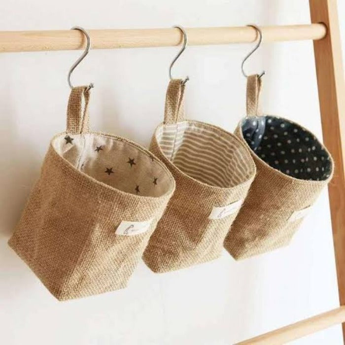 Hanging Sundries Jute Basket (Pack of 3)