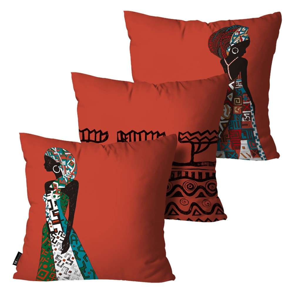 AFRICAN LADIES IN RED (PACK OF 3)