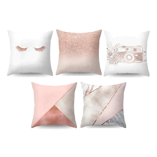 VINTAGE PINK CUSHION COVERS (PACK OF 5)