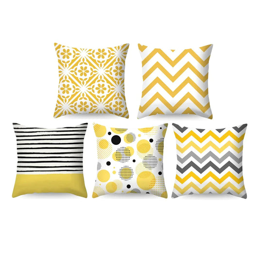 Gelbe Streifen Cushion Covers (Pack of 5)