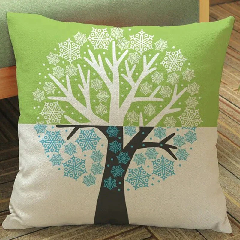 SNOWFLAKE FLOWER TREE CUSHION COVERS (PACK OF 3)