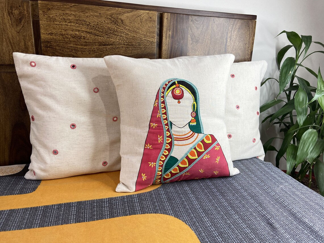 Indian Bride Cushion Covers - Pack of 3