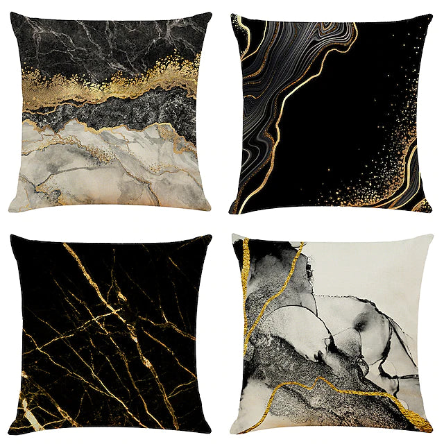 Gold top patterned cushions
